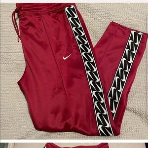 Nike Joggers- White and Garnet